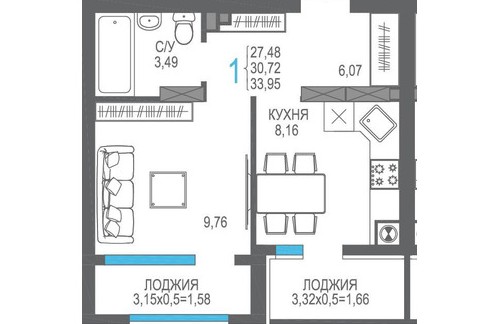 Продаю 1-к квартиру 33.95м² 5/9 этаж Алушта № 1990790 - «Недвижимость»